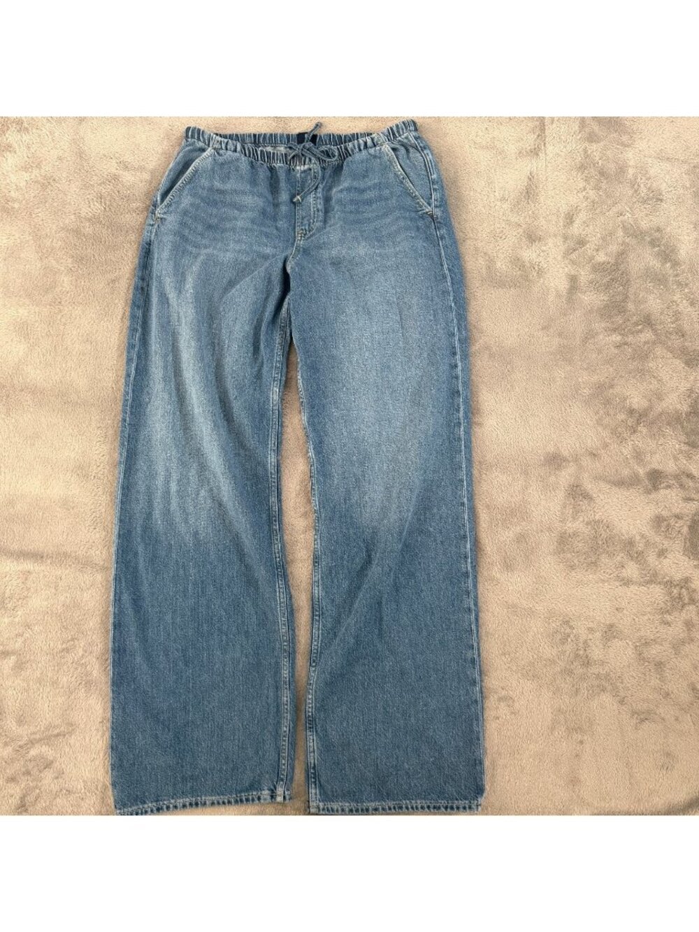 Gap 2026 Ultra Soft Denim Pull On Wide Leg Jeans Large Tall Long Baggy Loose